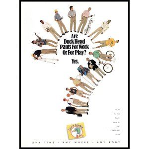 1991 Duckhead Khakis Chinos Pants Vintage Print Ad 90s Fashion Wall Art Photo